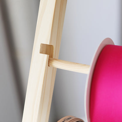 Wall-Mounted Wooden Ribbon Organizer Rack