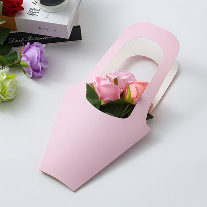 Solid-Color Kraft Paper Flower Bouquet Bags Pack 10