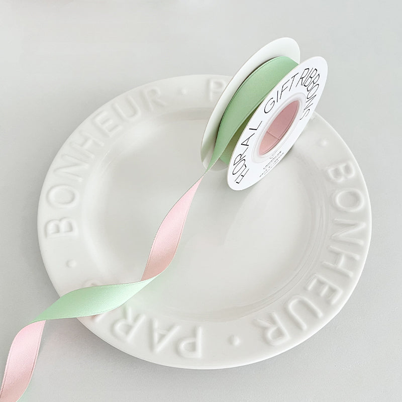 Double-Sided Two-Tone Cotton Ribbon (1.6cmx8Yd)