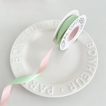 Double-Sided Two-Tone Cotton Ribbon (1.6cmx8Yd)