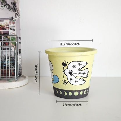 Pot de fleurs en céramique en forme d'oiseau fantaisiste