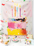 Load image into Gallery viewer, Birthday Cake Backdrop for Birthday Party (150x120cm)