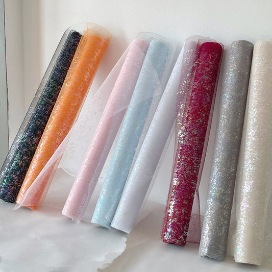 Glittering Mesh Fabric for Gift Bouquet Wrapping 0.5x5m