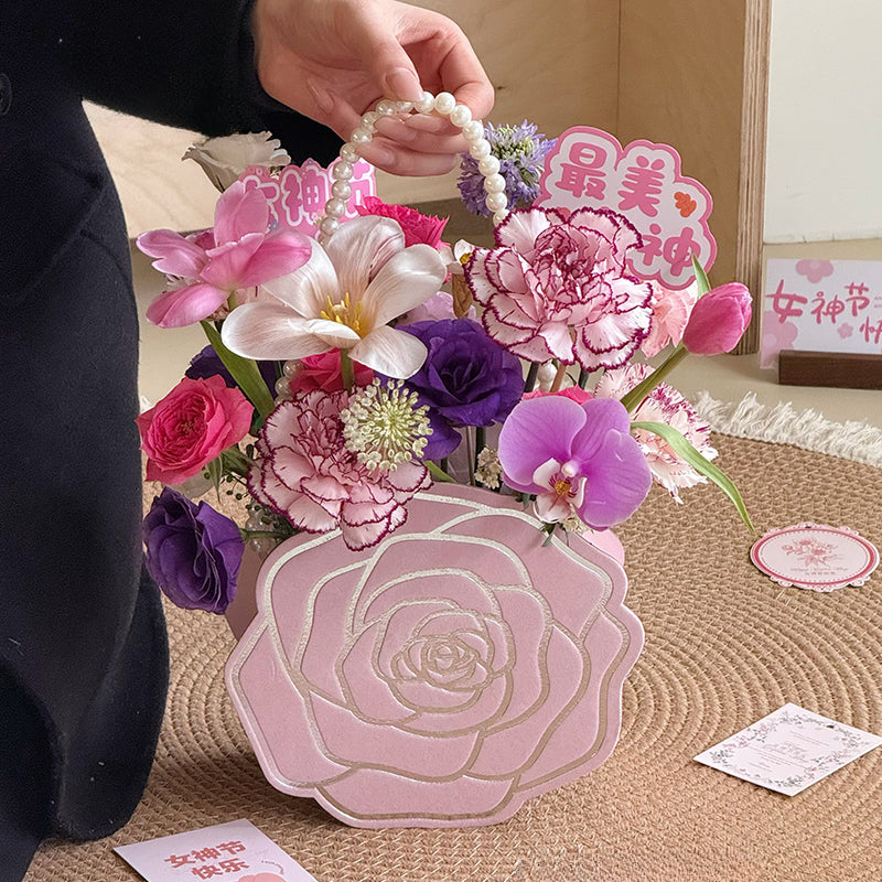 Camellia Pearl Handle Floral Gift Box