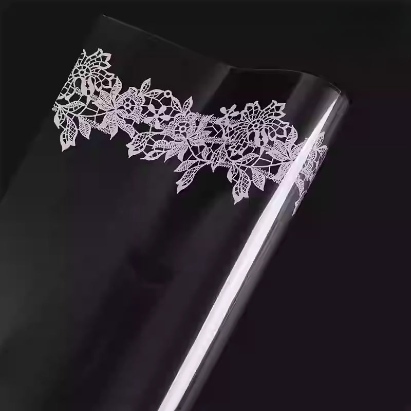 20pcs Lace Print Clear Cellophane Wrap (57x57cm)