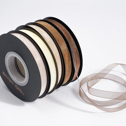 Solid Color Sheer Organza Ribbon (10mmx50Yd)