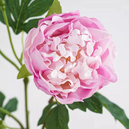 32" 3-Head Real Touch Silk Peony Stem