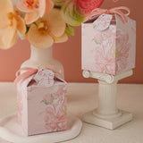 Load image into Gallery viewer, Floral Square Favour Box with Ribbon Set of 10