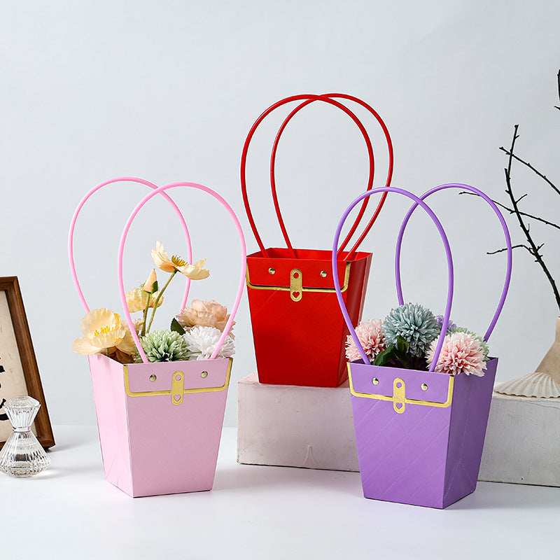 Handbag Styled Trapezoid Flower Bags Pack 10
