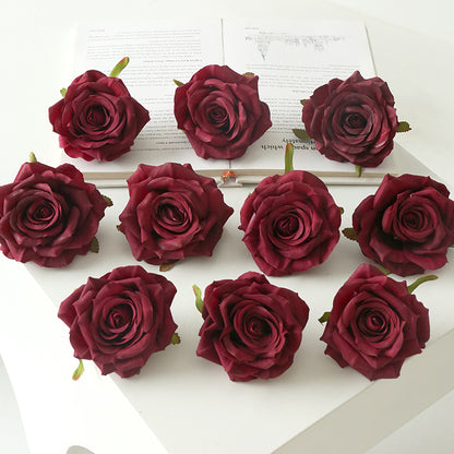 9cm Artificial Silk Rose Flower Heads Pack 10