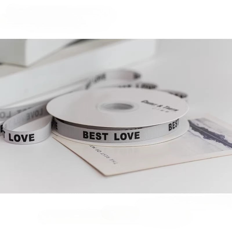 Ruban gros-grain BEST LOVE (1 cm x 22 m)