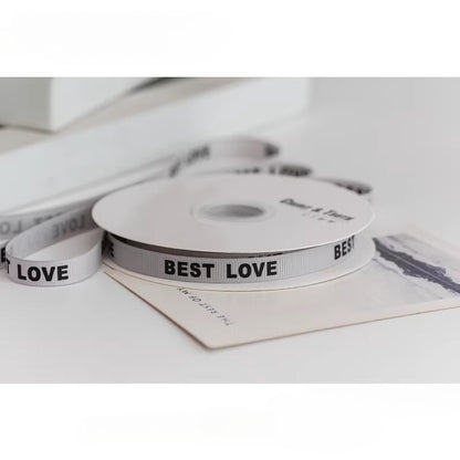 Ruban gros-grain BEST LOVE (1 cm x 22 m)