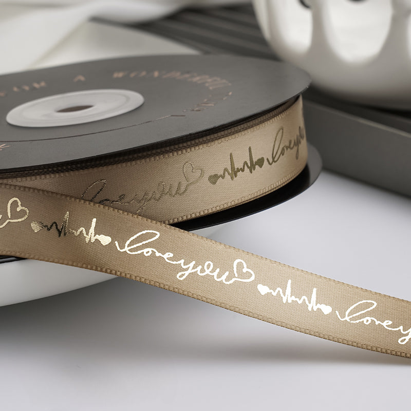 LOVE YOU Valentine's Day Satin Ribbon (15mmx49Yd)