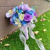 Load image into Gallery viewer, Lavender &amp; Royal Blue Bridesmaid Bouquet
