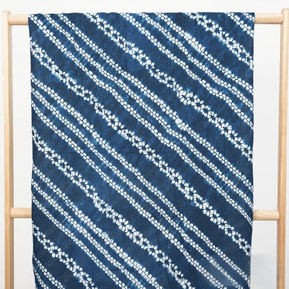 Indigo Blue Tie-Dye Cotton Fabric Drape