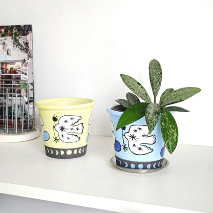 Pot de fleurs en céramique en forme d'oiseau fantaisiste
