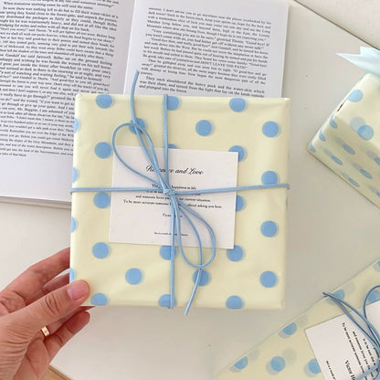Cream Blue Polka Dot Tissue Paper Pack 50