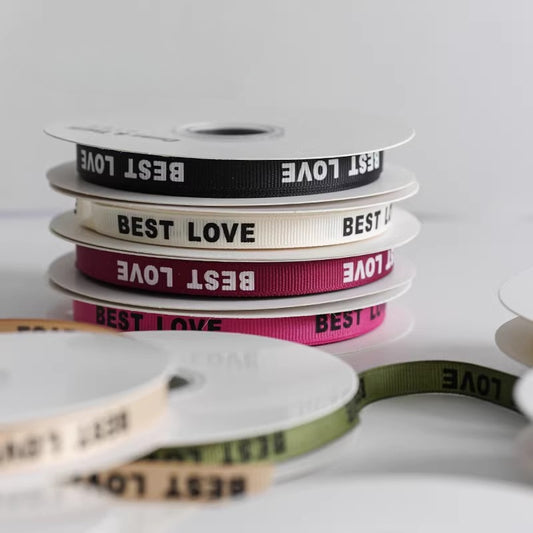 شريط غروس غران "BEST LOVE" (1 سم × 24 ياردة)
