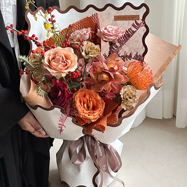 20pcs Velvet Edged Floral Wrap Paper (53x42cm)