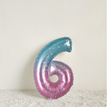 40 Inch Gradient Starry Number Balloon