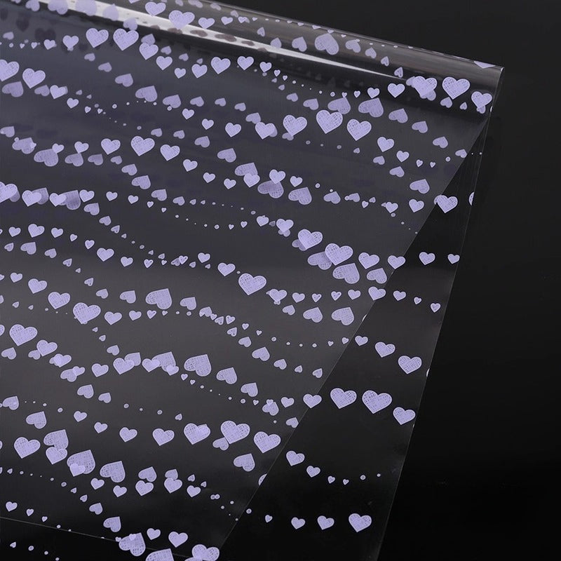 20pcs Heart Wave Cellophane Wrap (57x57cm)