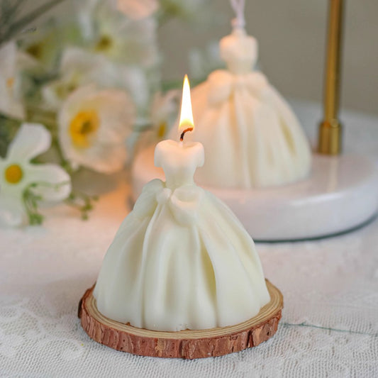 Bougie aromathérapeutique Robe de mariée blanche