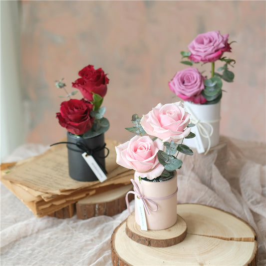 Mini Round Flower Gift Box Pack 10