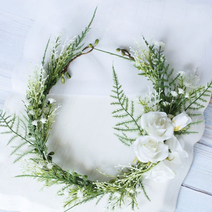 Rustic White Flower Bridal Headpiece