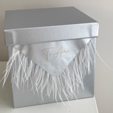 Load image into Gallery viewer, Metallic Square Flower Gift Box with Feather