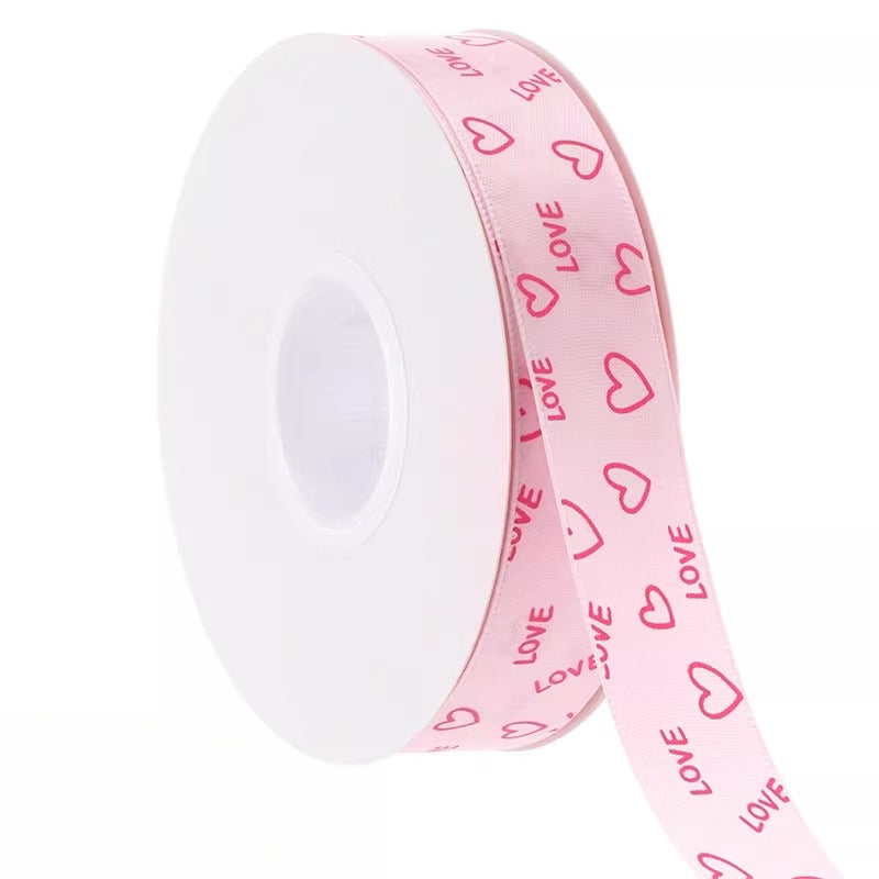 LOVE Hearts Valentine's Day Ribbon (2.5cmx40Yd)