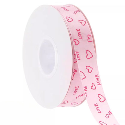 LOVE Hearts Valentine's Day Ribbon (2.5cmx40Yd)