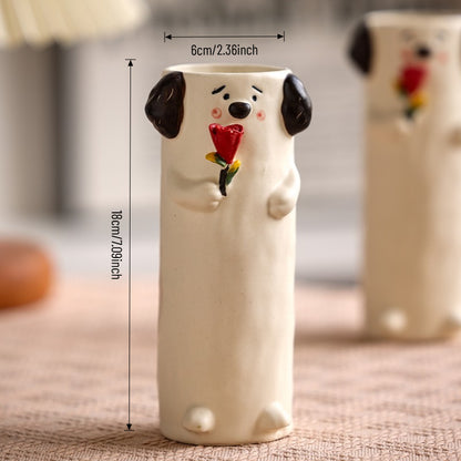 Cute Puppy Ceramic Flower Vase