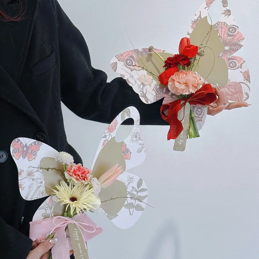 Butterfly Single Stem Floral Card Holder Pack 10
