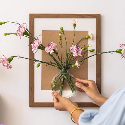 Photo Frame Wall-mounted Glass Vase Set