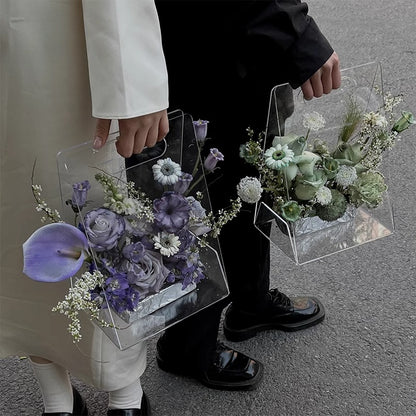 Clear Acrylic Flower Arrangement Box with Handle