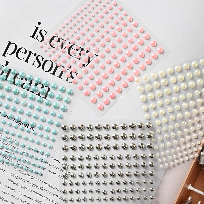 Self-adhesive Decorative Flat Faux Pearls