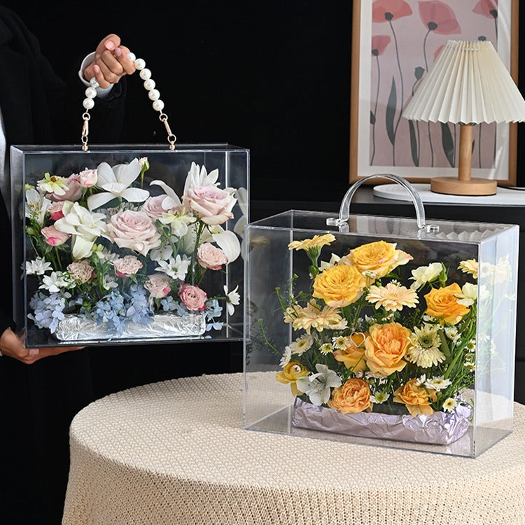 Suitcase Transparent Acrylic Flower Box – Floral Supplies Store