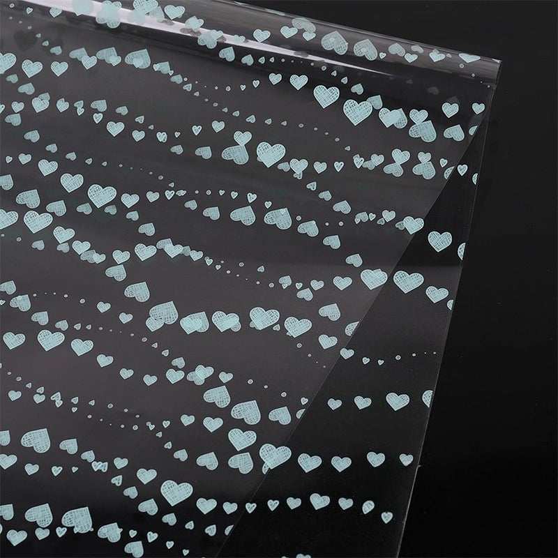 20pcs Heart Wave Cellophane Wrap (57x57cm)
