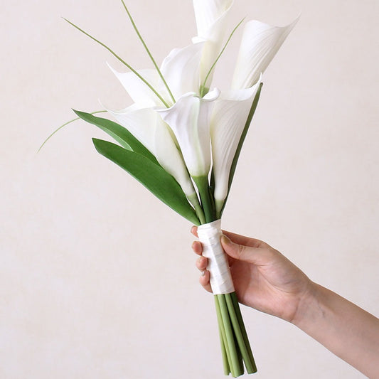 White Calla Lily Artificial Bridesmaid Bouquet