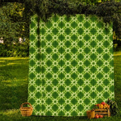 Green Gradient Tie-Dye Chiffon Fabric Drape
