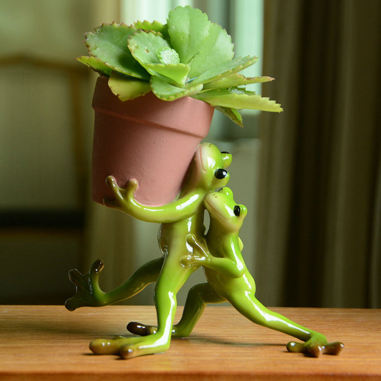 frog planter pots Adorable Frog-Themed Resin Succulent Planter – Floral Supplies Store