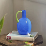 Load image into Gallery viewer, Modern Color-Block Glass Jug Vase with Handle