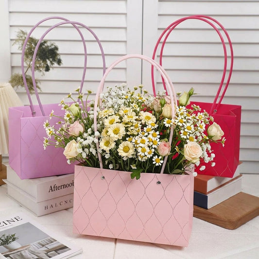 Diamond Grid Waterproof Flower Bags Pack of 10