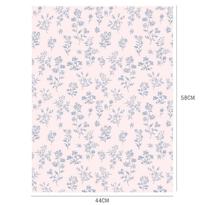 Vintage Botanical Pink Flower Wrap Paper Pack 20 (17" x 23")