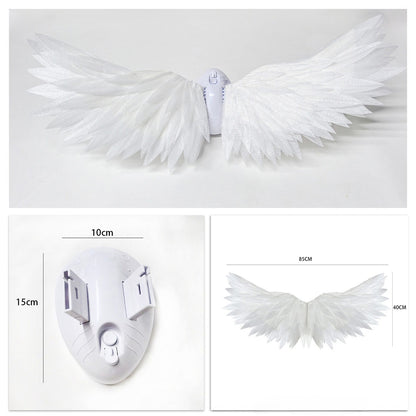 Kinetic White Angel Wings for Floral Arrangements