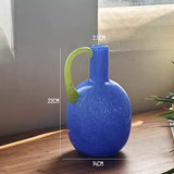 Load image into Gallery viewer, Modern Color-Block Glass Jug Vase with Handle