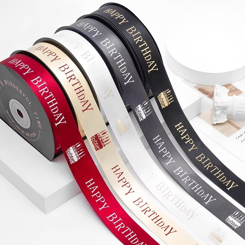 Happy Birthday Satin Ribbon (2.5cmx45Yd)