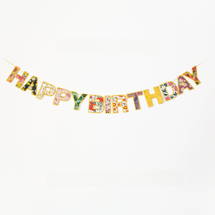 Happy Birthday Banner Flower Garland