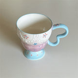 Load image into Gallery viewer, Lace Relief Ceramic Footed Mug