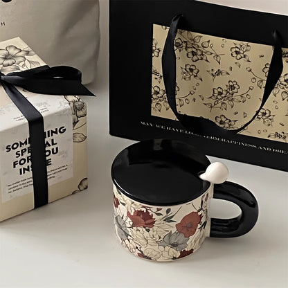 Vintage Floral Print Ceramic Coffee Mug